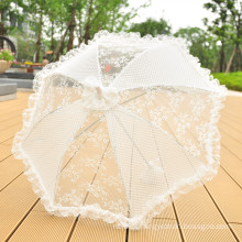 Hand craft made lace decoration bridal party casamento laço guarda-chuva